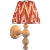 Netlighting Bibury Ash Wall Light Orange Fabric Zigzag Shade 20cm B22 in Brown