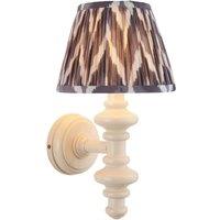 Netlighting Carnaby Almond White Wall Light Grey Fabric Zigzag Shade 20cm B22