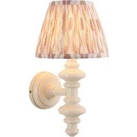 Netlighting Carnaby Almond White Wall Light Fabric Ikat Shade 20cm B22