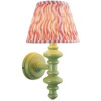 Netlighting Carnaby Green Wall Light Pink Fabric Ripple Shade 20cm B22