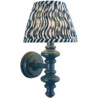 Netlighting Carnaby Blue Wall Light Blue Fabric Ripple Shade 20cm B22