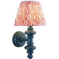 Netlighting Carnaby Blue Wall Light Pink Fabric Ripple Shade 20cm B22
