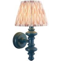 Netlighting Carnaby Blue Wall Light Fabric Ikat Shade 20cm B22