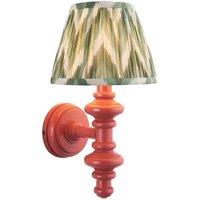 Netlighting Carnaby Pink Wall Light Green Fabric Zigzag Shade 20cm B22