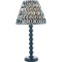 Netlighting Higgledy Gloss Blue Table Lamp Blue Fabric Ripple Shade 25cm E14