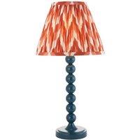 Netlighting Higgledy Gloss Blue Table Lamp Orange Fabric Zigzag Shade 25cm E14
