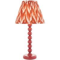 Netlighting Higgledy Gloss Pink Table Lamp Orange Fabric Zigzag Shade 25cm E14