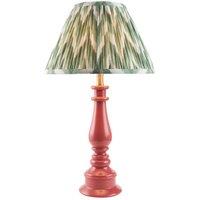 Netlighting Myrtle Pink Table Lamp Green Fabric Zigzag Shade 30cm B22