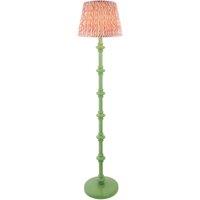 Netlighting Carnaby Green Floor Lamp Pink Fabric Ripple Shade 35cm B22
