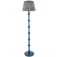 Netlighting Carnaby Blue Floor Lamp Blue Fabric Ripple Shade 35cm B22