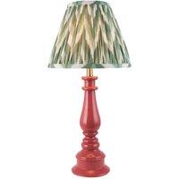 Netlighting Myrtle Pink Table Lamp Green Fabric Zigzag Shade 25cm B22