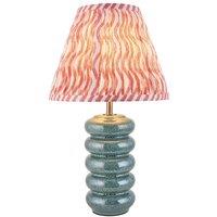 Netlighting Squash Ocean Spray Glaze Table Lamp Pink Fabric Ripple Shade 25cm B22