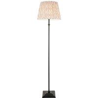 Netlighting Lille Matt Black Floor Lamp Fabric Ikat Shade 40cm B22