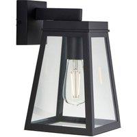 Netlighting Lymington Outdoor Wall Lantern Textured Black & Clear Glass E27