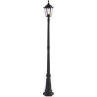 Netlighting Burford 1 Light Outdoor Floor Lamp Matt Black Paint Glass IP44 E27 in Clear