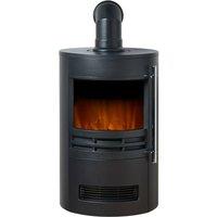 Adam Fires & Fireplaces Sureflame Dunston Round Stove with Angled Stove Pipe in Black