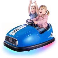 Xootz Big Bumper Two Seater Electric Ride on 360 Rotation Spin Steering Wheel Remote Control Led Lights Blue Age 18 Months+