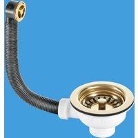 McAlpine FBSWPVD Basket Strainer Waste & Overflow in Gold