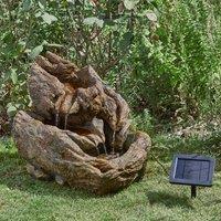 Primrose Log Effect Solar Powered Cascading Water Feature 58cm in Natural