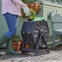 mysmartbuy Compost Tumbler - Outdoor Garden Manual Rotating Composting Tool in Black