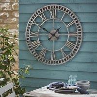 mysmartbuy Buxton Skeleton Indoor or Outdoor Metal Quartz Clock - 60cm Diameter in Silver