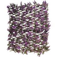 mysmartbuy Large Faux Violet Trellis - Artificial Flower Garden Wall Fence Decor in Purple