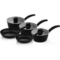 Swan Stealth 5 Piece Cookware Set in Black | Size: A