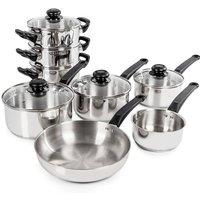 Swan Townhouse 8 Piece Cookware Set in Metallic Silver | Size: A