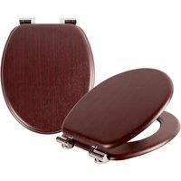 Harbour Housewares 2x Soft Close Toilet Seats - MDF Wooden Lid Easy Install Quite Close in Chocolate