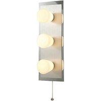 Netlighting IP44 Cone Wall Lamp Pull Cord Switch 3 Light G9 Chrome & Aluminium in Grey