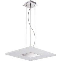 Netlighting Notte Pendant 28W LED Square 3000K 1700lm Chrome Frosted Acrylic in Grey