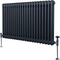 Monstershop Traditional 2 Column Radiator - 600 x 1012mm - Anthracite Grey