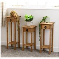 Seconique Corona Plant Stands (Set of 3) in Natural