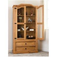Seconique Corona 2 Door 2 Drawer Glass Display Unit in Natural