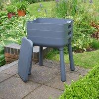 mysmartbuy 3-Tray Wormery - Low-Odour Worm Composter with Tap & 3 Stackable Trays in Grey