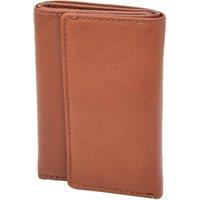 House of Leather Leather Trifold Key Wallet Holder Small Size HL8711 in Brown