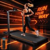 Merax Home Folding Treadmill with Handrail & Adjustable Incline in Black