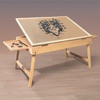 Gr8 Home Wooden 1000 Pcs Jigsaw Puzzle Table With Legs in Natural