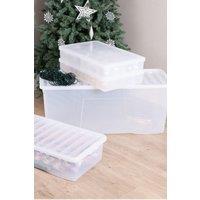 Wham Festive 4 Piece Tree, Decoration & 2 Bauble Storage Boxes in Clear