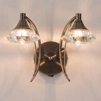 Harper Living Double Wall Light & Sconce Antique Brass Finish in Bronze