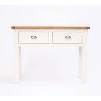 Cabinet Bits Lovere Off-White 2 Drawer Console Table Satin Chrome Cup