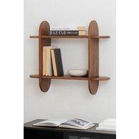 MH London Wall Mounted Shelf, 2-Tier Floating Shelves, Display Shelf in Solid Wood - Montague in Walnut