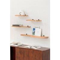 MH London Wall Mounted Shelves, Set of 4 Floating Shelves, Storage Shelves in Solid Wood - Dale in Natural