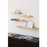 MH London Wall Mounted Shelves, Set of 4 Floating Shelves, Storage Shelves in Solid Wood - Dale in Beige