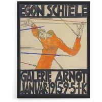 Artery8 Arnot 1915 Exhibition Poster Ad Canvas Wall Art Print Schiele in Orange | Size: W24 x H32