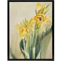 Artery8 Yellow Canna Lily Flowers Framed Canvas Wall Art Print Hannah Overbeck in Beige | Size: W18 x H24