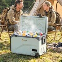 OUTSUNNY 42.5L Compressor Car Fridge Freezer, Camping Refrigerator in Green