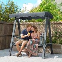 OUTSUNNY 2 Seater Garden Swing Seat with Canopy, Grey