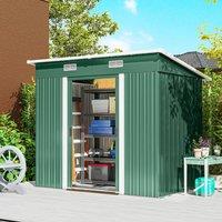 OUTSUNNY 7 x 4ft Outdoor Garden Storage Shed for Garden Green | Size: 7ft