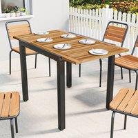 OUTSUNNY Patio Dining Table Expandable 80-120 cm in Natural | Size: 120 cm x 70 cm